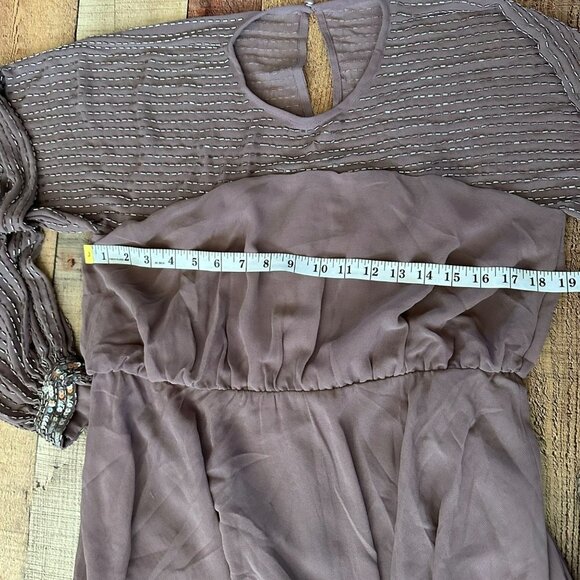 Asos Maternity midi dress with linear yoke embellishment mauve purple size 10 - Picture 8 of 9